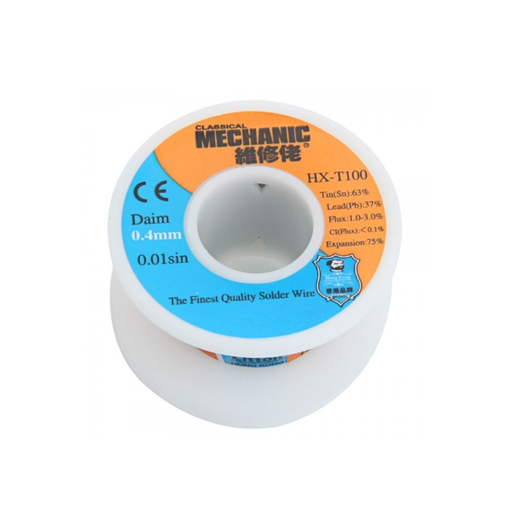 [150533] MECHANIC ALAMBRE DE ESTAÑO PARA SOLDAR HX-T100 0.4MM